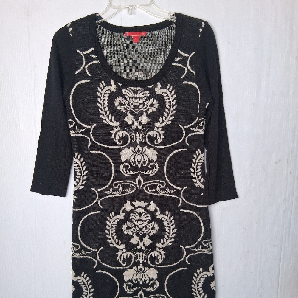 Liv Womens Sweater Dress Size L Black/White
